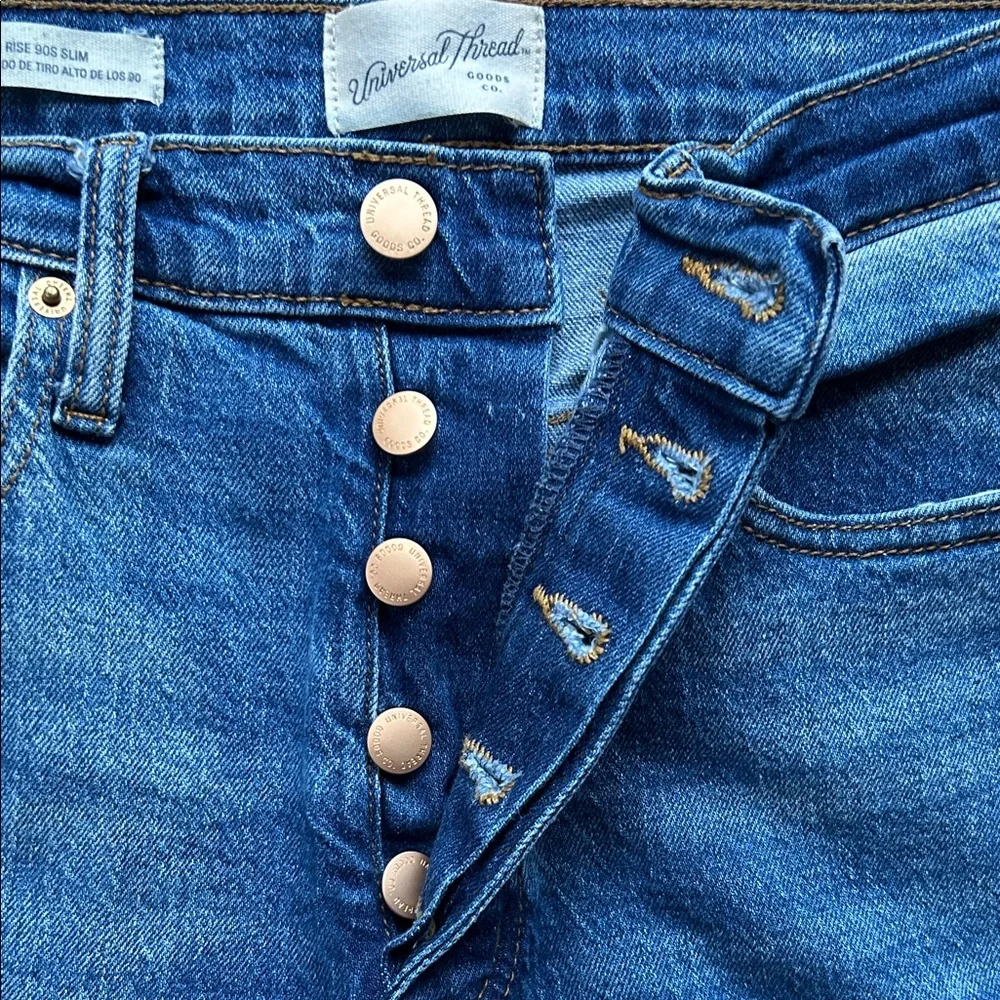 Universal Thread High Rise 90’s Slim Classic Blue Denim Jeans, Size 4R - Picture 5 of 9